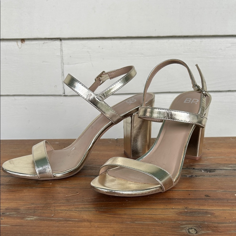 BP Metallic Heeled Sandals